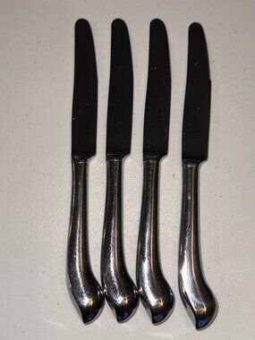 4pc Oneida Capello Stainless Bright Glossy Dinner Knife 9 1/2" Pistol Handle WOW